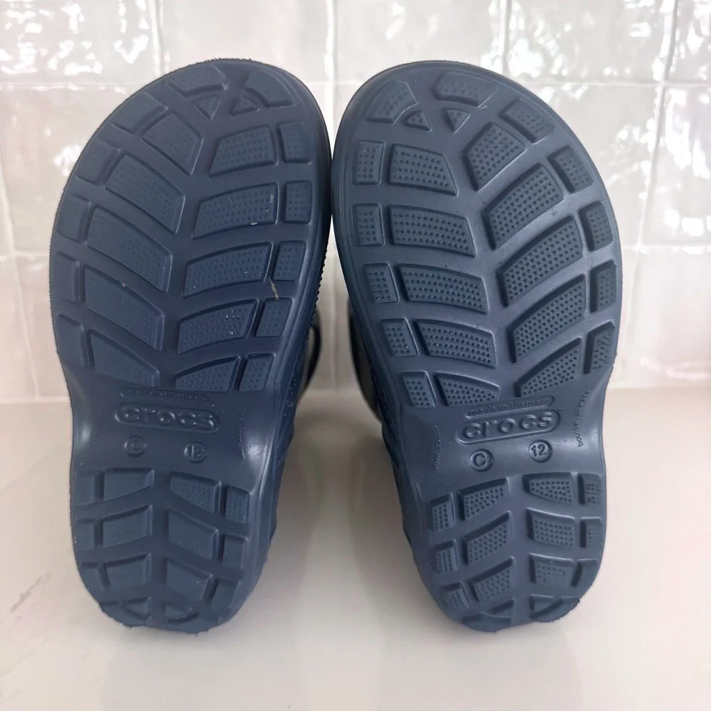 Crocs Handle It Rain Boot Kids C12 Navy Blue Waterproof Lightweight Pull On